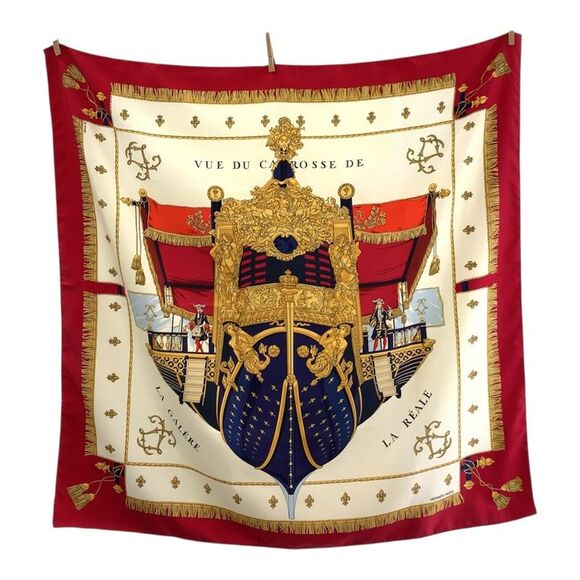 Hermes VUE DU CARROSSE DE LA GALERE LA REALE Silk Scarf - Picture 1 of 7